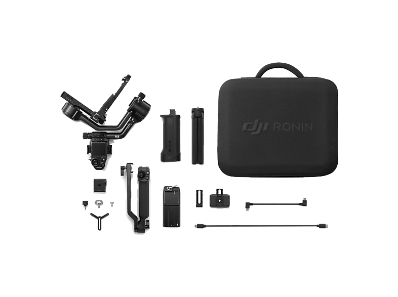 Gimbal - DJI RS 5 Combo, 14h Autonomía, Seguimiento Inteligente, Bluetooth, Pantalla táctil OLED color 1,8″, Bloqueos Ejes Automáticos 2a gen, Negro