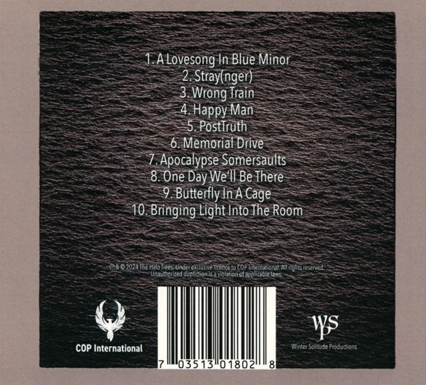 Rückseite eines Albums mit Titelliste, Barcode und Logos von COP International und Winter Solitude Productions.