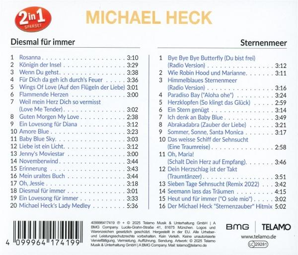 CD-Cover mit Songliste von Michael Heck: "Diesmal für immer" und "Sternenmeer".