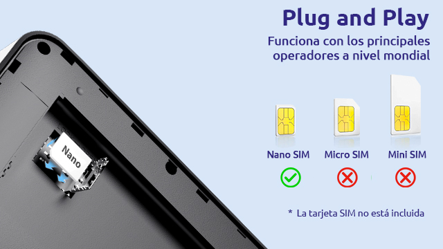 Un slot para Nano SIM en un dispositivo con tres tamaños de tarjeta SIM.