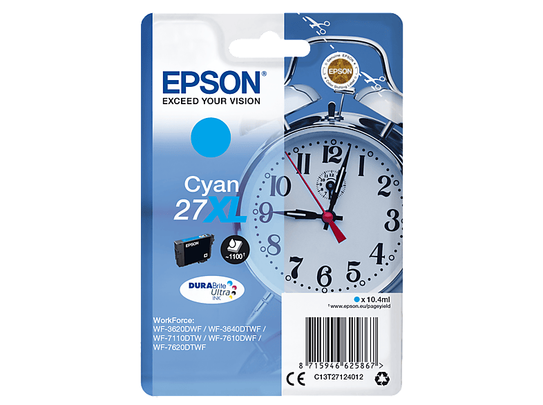 Wkład atramentowy EPSON 27XL Cyjan