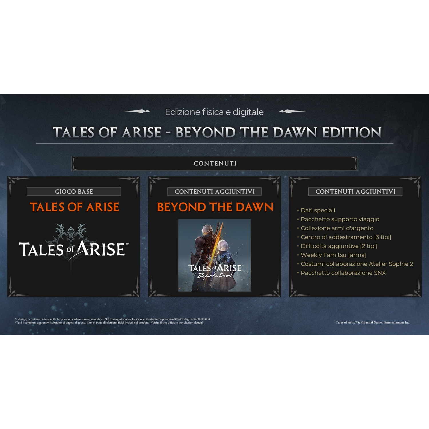 Copertina di Tales of Arise - Beyond The Dawn Edition con contenuti di gioco.