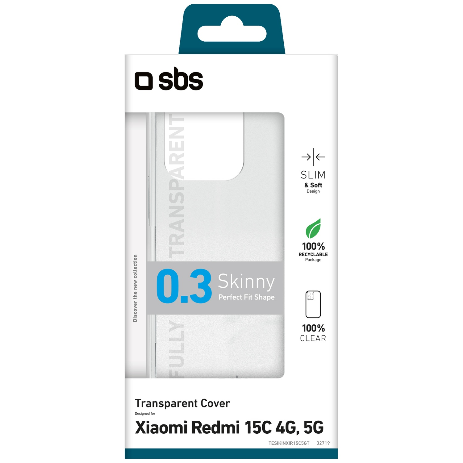 Emballage pour coque transparente pour Xiaomi Redmi 15C 4G, 5G.
