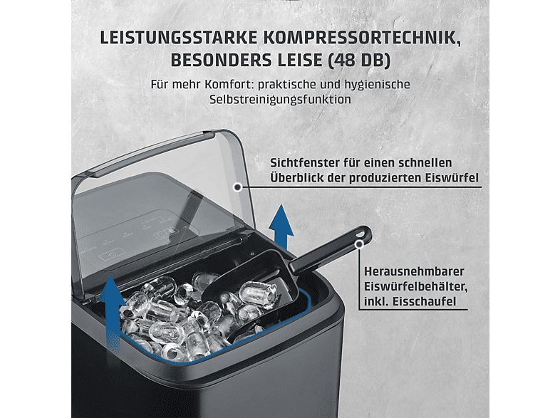 Caso 3403 Clear Ice Advanced Eiswürfelbereiter (130 Watt, 1,5 l, Schwarz) — Foto 3 von 5