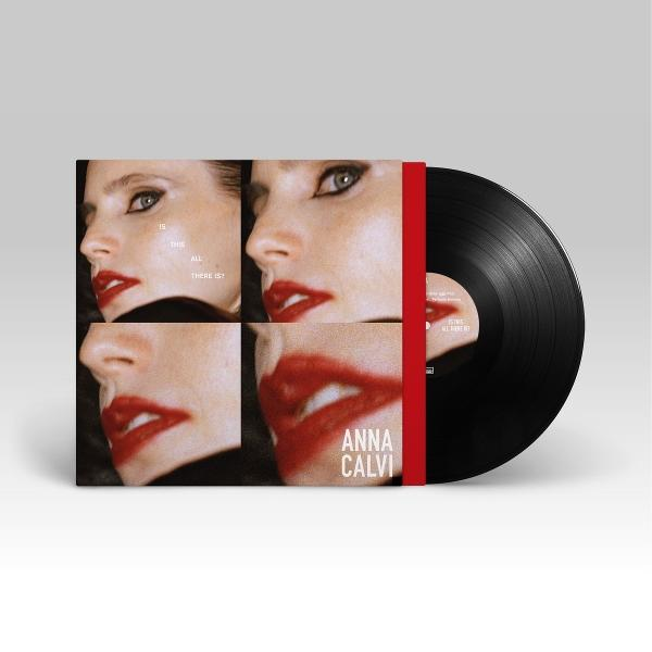 Anna Calvi Platte mit vier Collage-Porträts von Lippen und Augen.