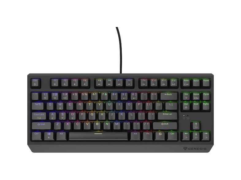 Klawiatura Genesis Thor 230 TKL czarna RGB Outemu Brown – zdjęcie 2