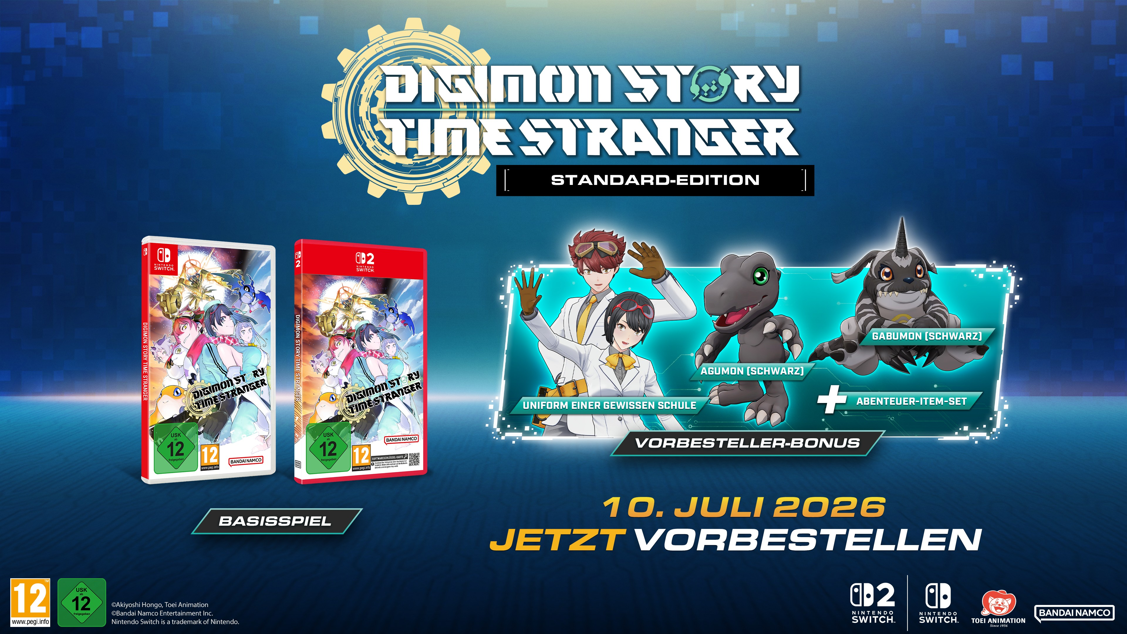 Das Spiel Digimon Story: Cyber Sleuth Complete Edition für Nintendo Switch mit Charakteren.