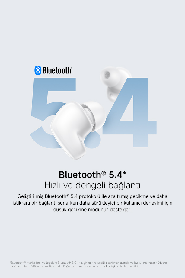 Büyük "5.4" grafikalı beyaz Bluetooth kulaklıklar. Hızlı, stabil bağlantı.