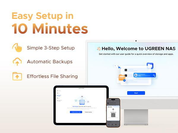 UGREEN NAS: Einfaches Setup in 10 Min. mit 3 Schritten, Backups, Dateifreigabe.