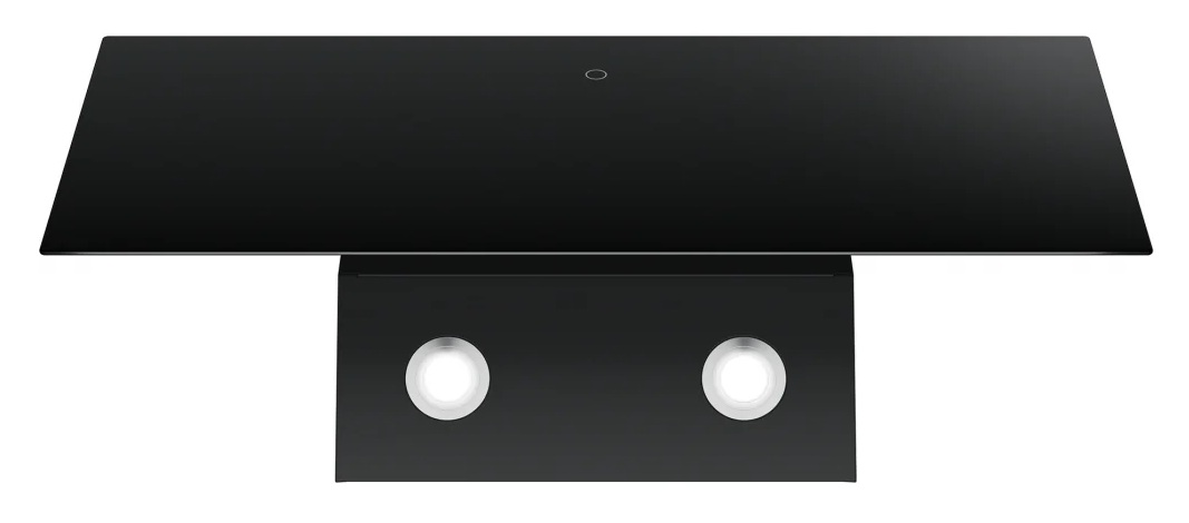 Czarna płyta grzewcza z panelem dotykowym i dwoma okrągłymi światłami.