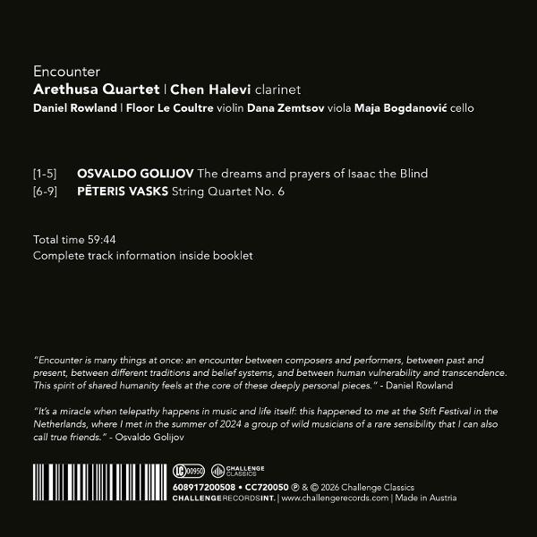 CD-Cover mit Titelliste, Ensemble, Komponisten und Zitaten.