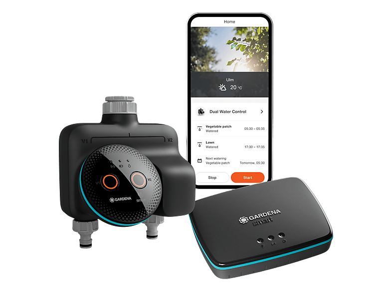 Gardena 19044-20 smart Dual Water Control Set, Bewässerungssteuerung