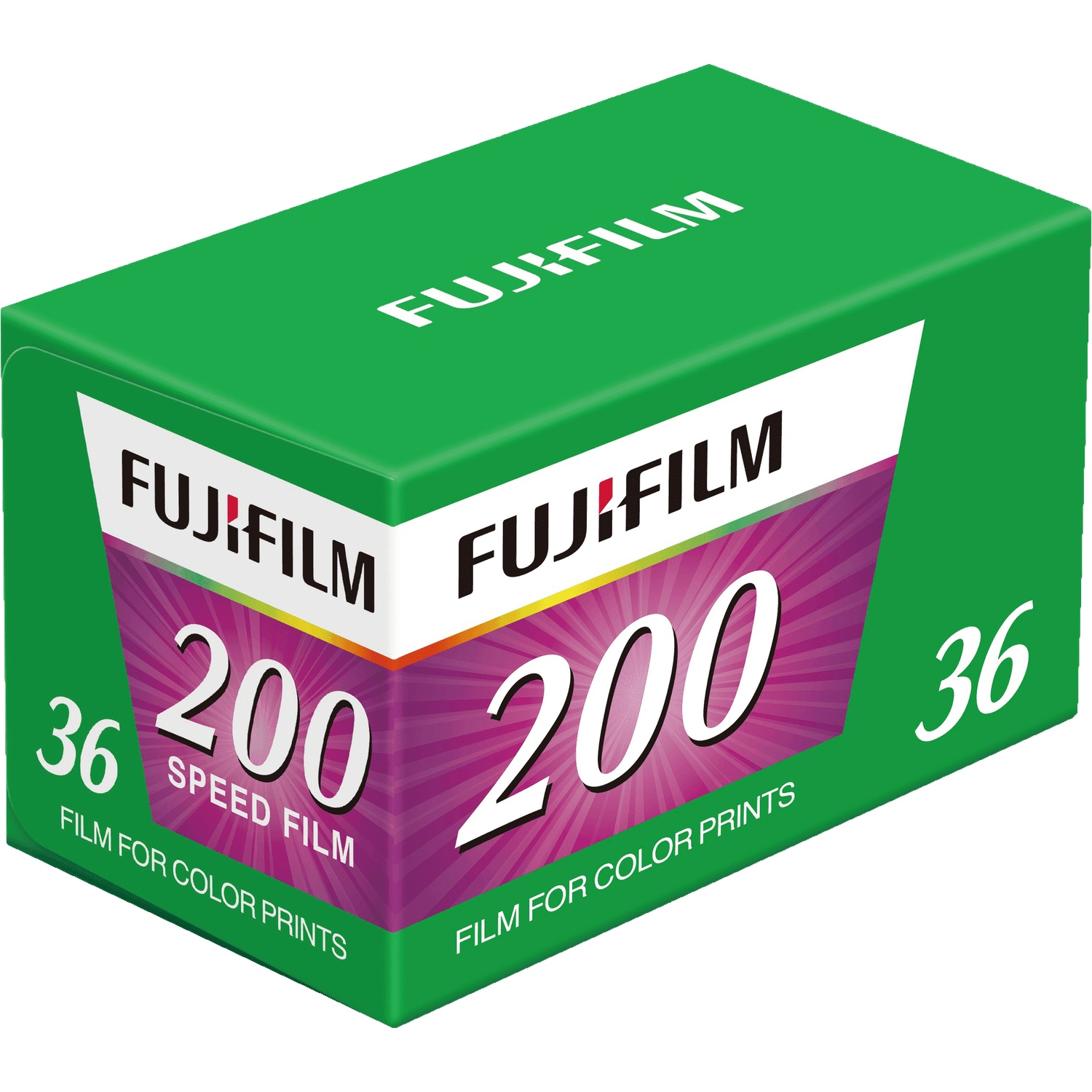 Boîte verte FUJIFILM 36 poses 200 vitesse film pour couleur.