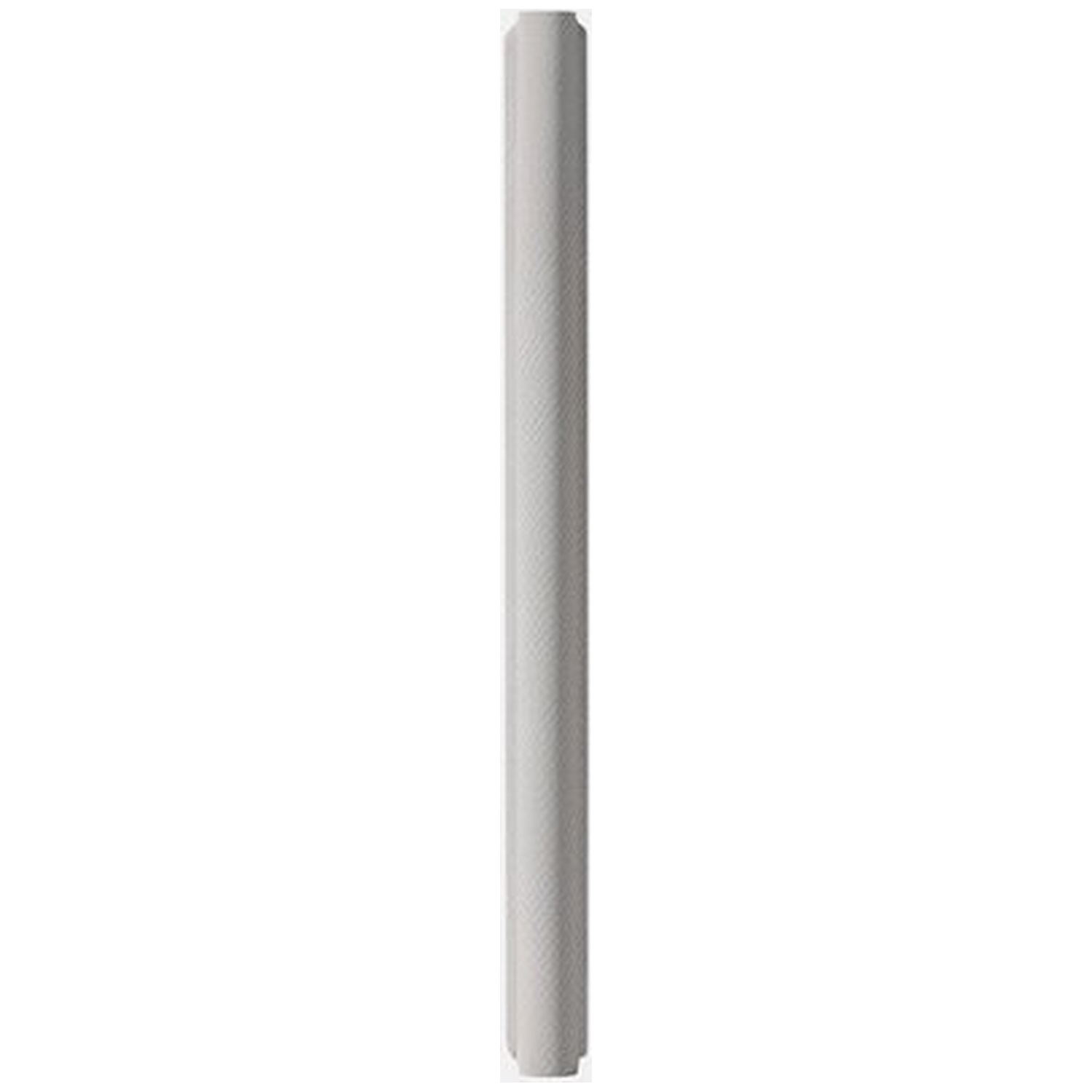 Un rouleau gris clair à texture fine sur fond blanc.