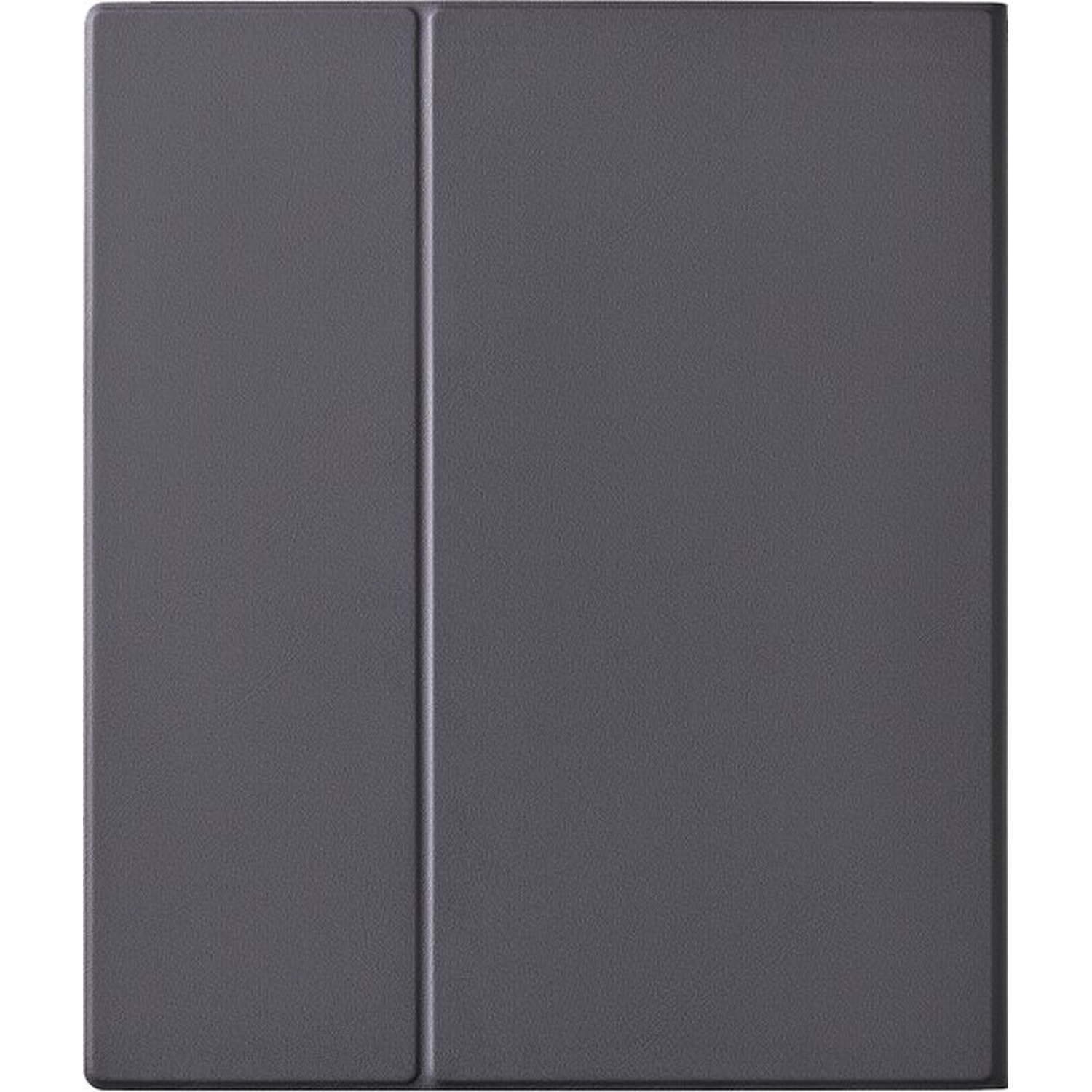 Couverture de tablette gris foncé fermée avec couture verticale.