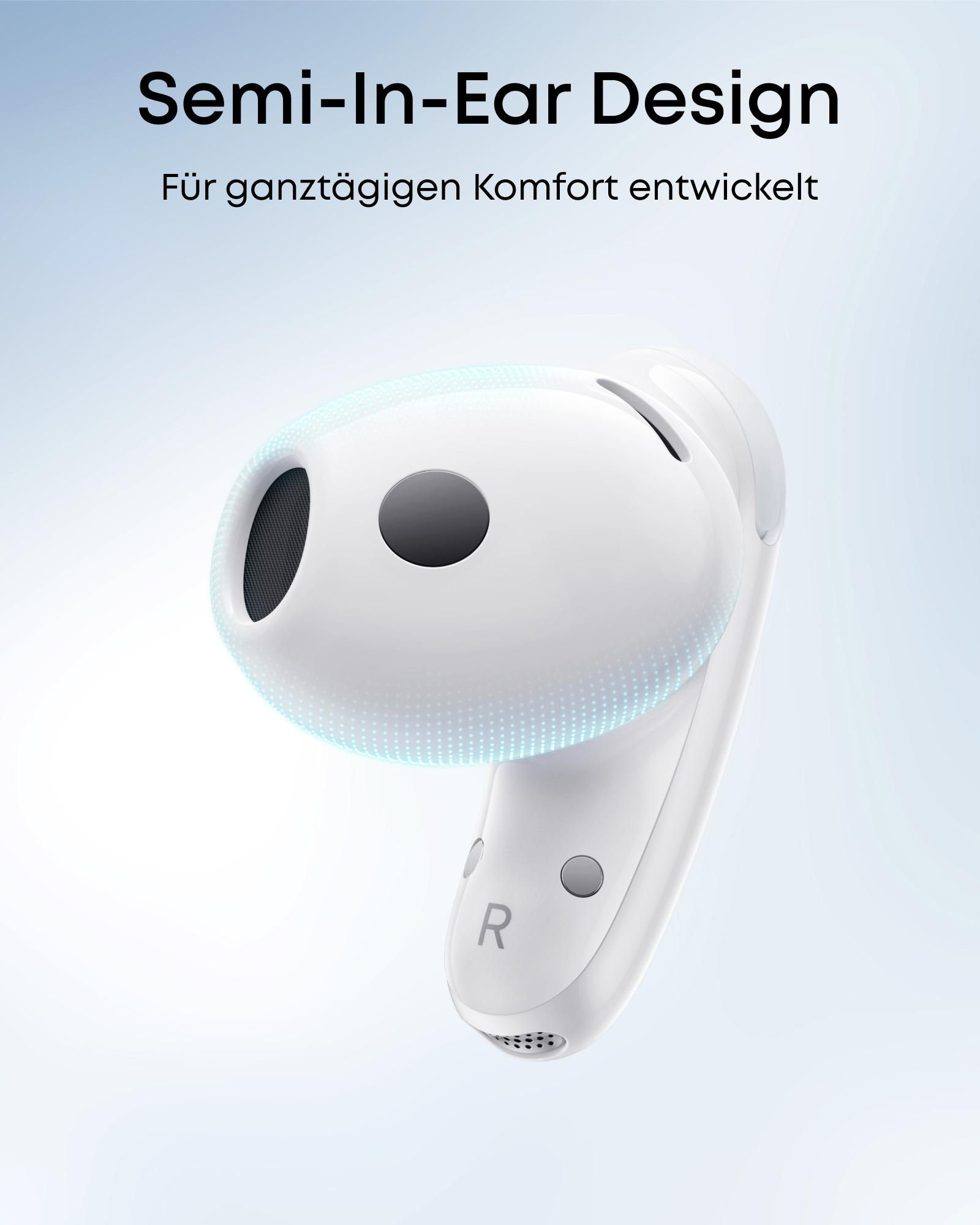 Ein weißer Earbud mit 