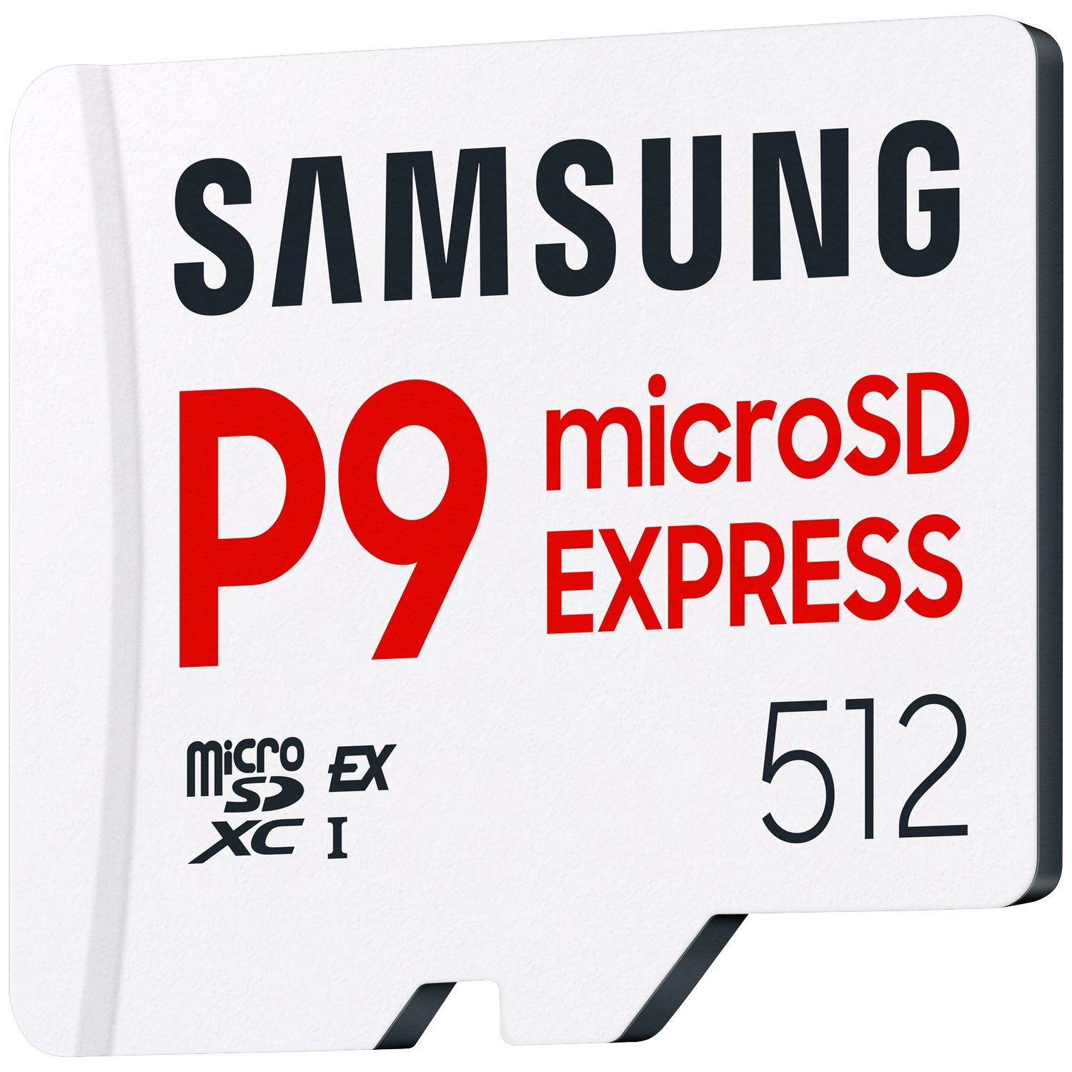 Samsung microSDXC I P9 Express 512 GB memory card.