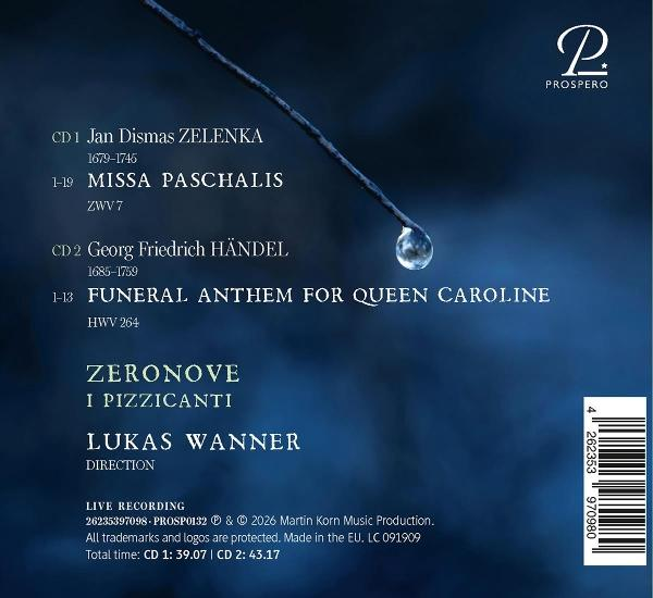 CD-Hülle mit Titelliste: Zelenka, Händel, Zeronove, I Pizzicanti, Lukas Wanner.
