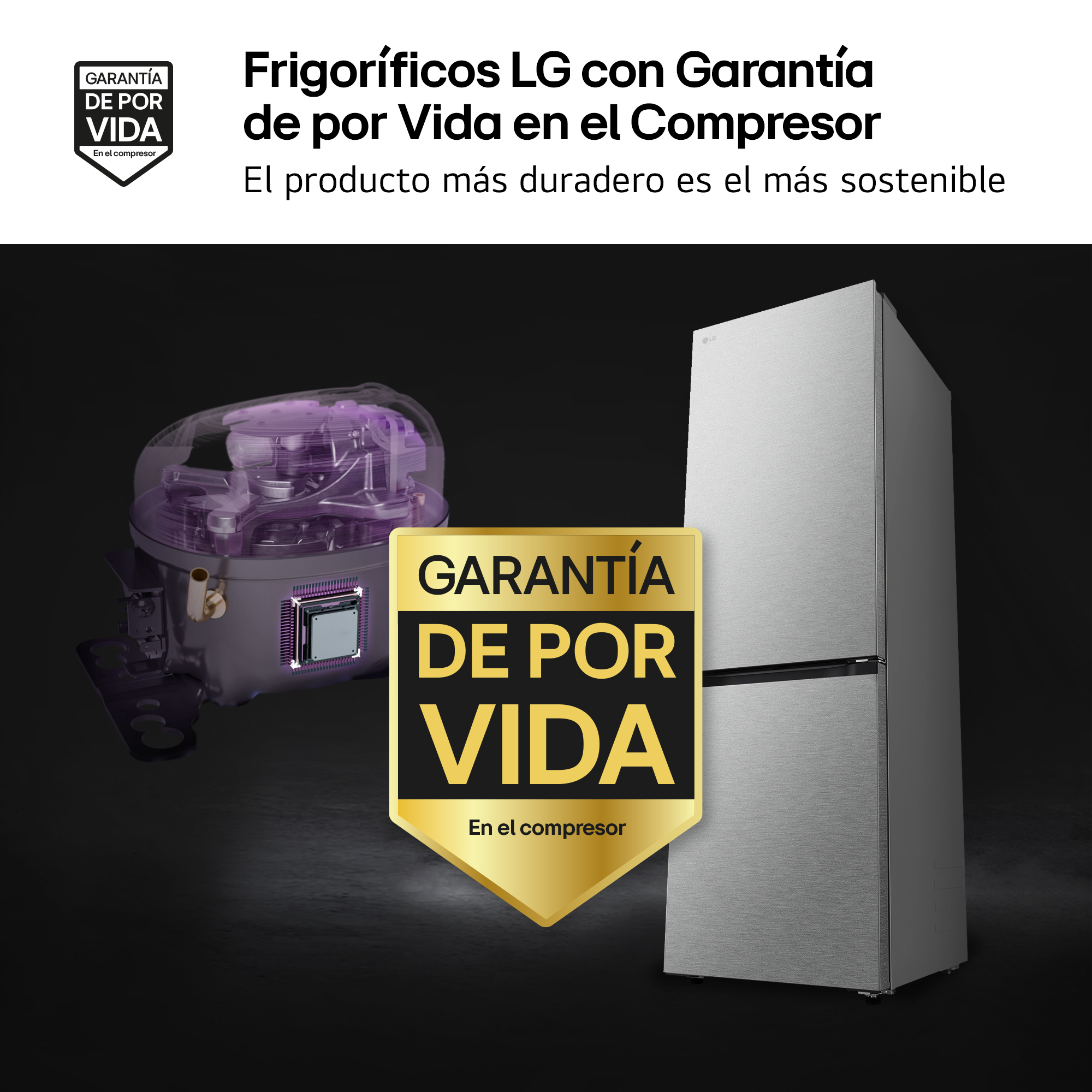 Frigoríficos LG con Garantía de por Vida en el Compresor. El producto más duradero es el más sostenible