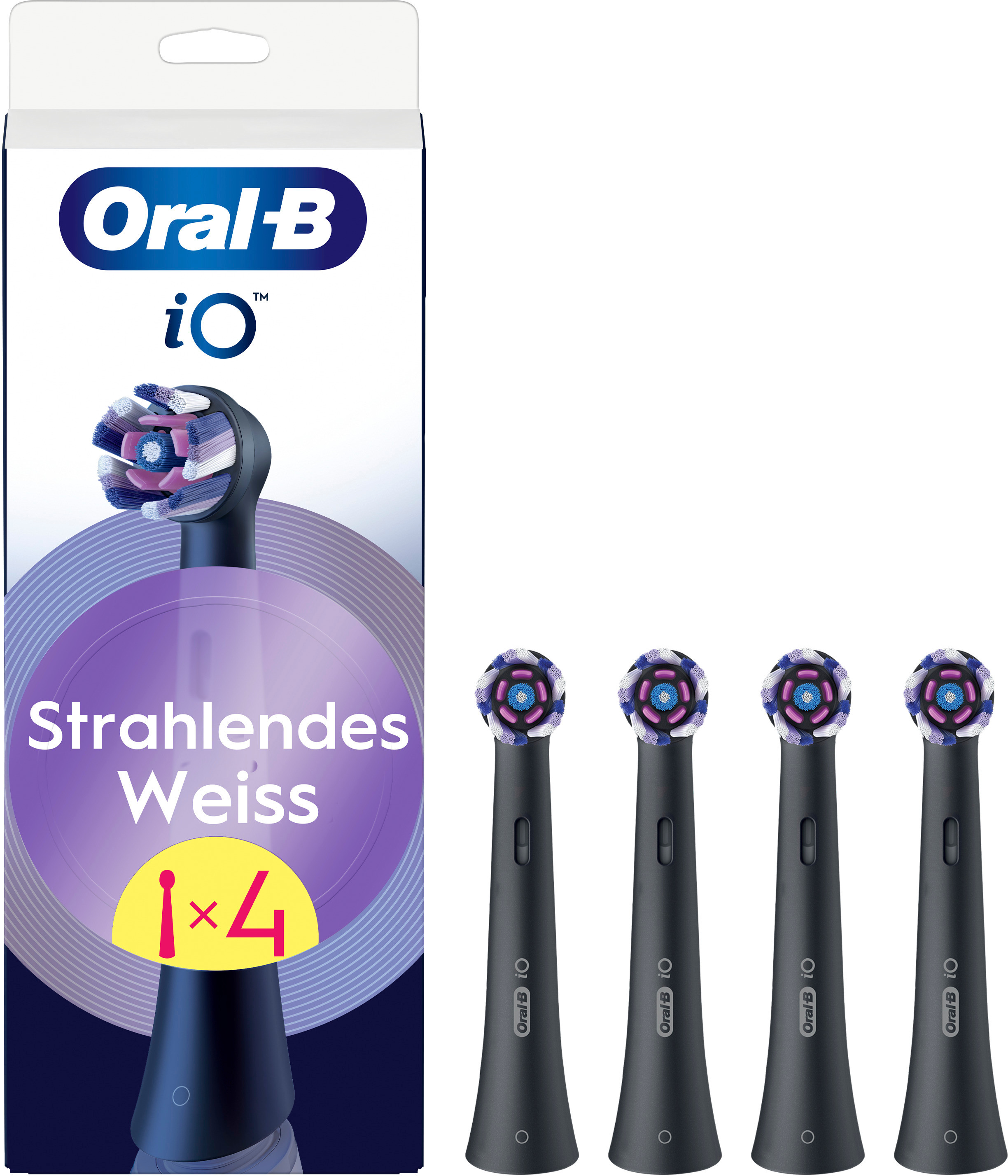 Oral-B iO Zahnbürstenköpfe "Strahlendes Weiss" 1x4 Packung.