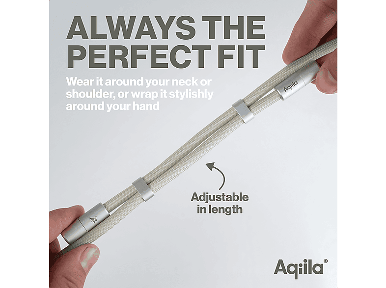 Aqilla 2in1 Lanyard-Kabel, USB-C/Lightning, 30W, Sand — Foto 2 von 5