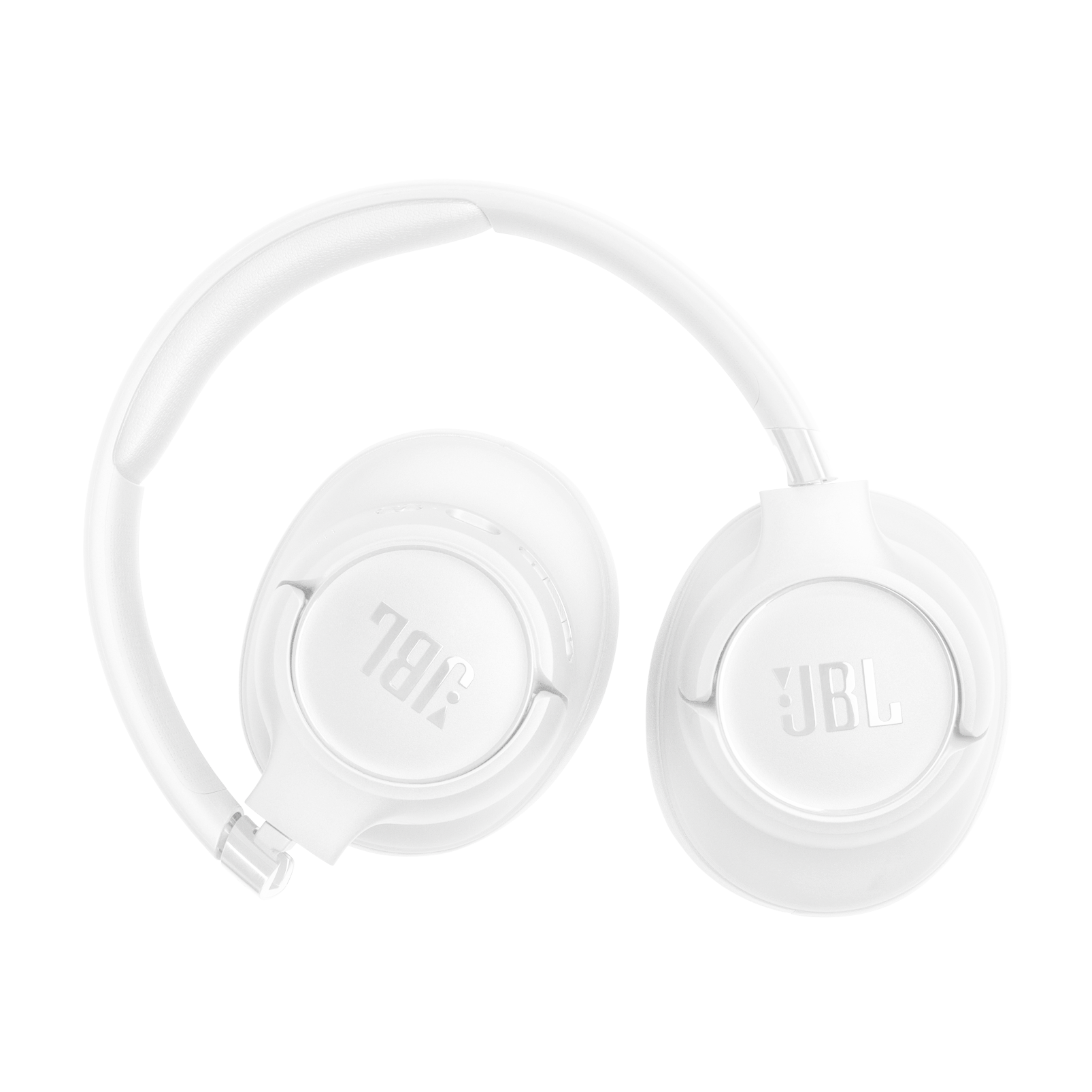 Auriculares JBL blancos con diadema y orejeras acolchadas.
