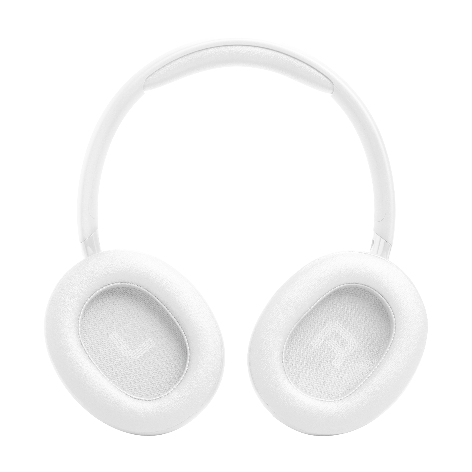Auriculares blancos supraaurales con almohadillas y diadema acolchadas.