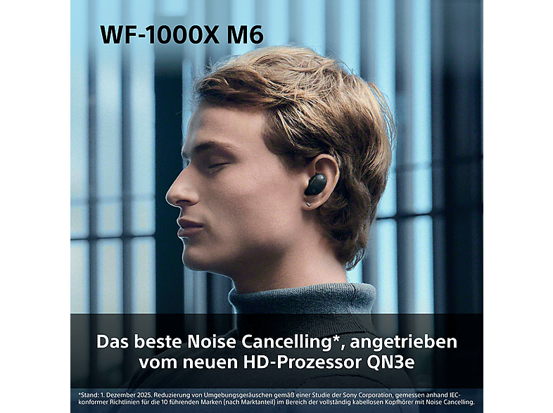 SONY WF-1000XM6 mit Noisecanceling, kabellos, In-ear Kopfhörer Bluetooth Silber