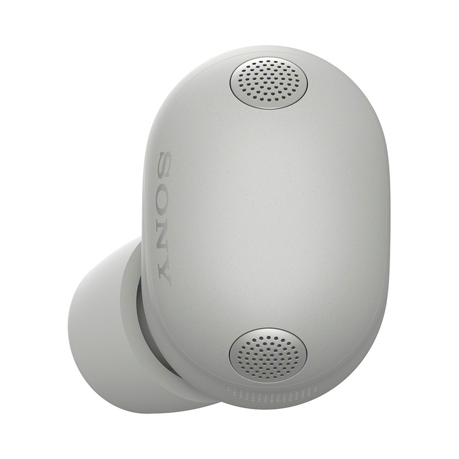Auricolare Sony grigio con due griglie altoparlanti e logo Sony.