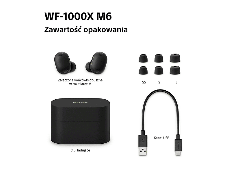 Słuchawki dokanałowe SONY WF-1000XM6 ANC Czarny – zdjęcie 2