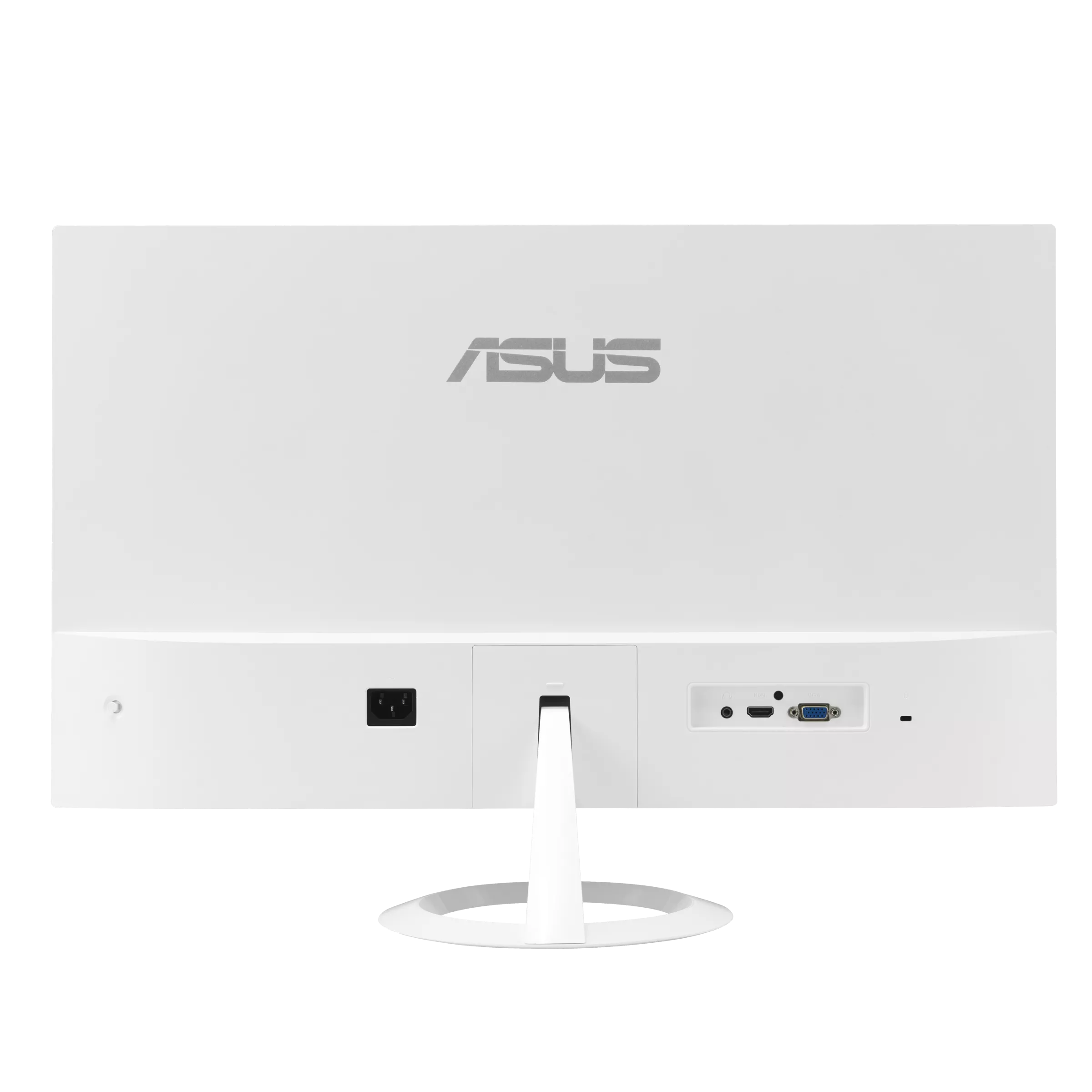 Fehér ASUS monitor hátulja portokkal.