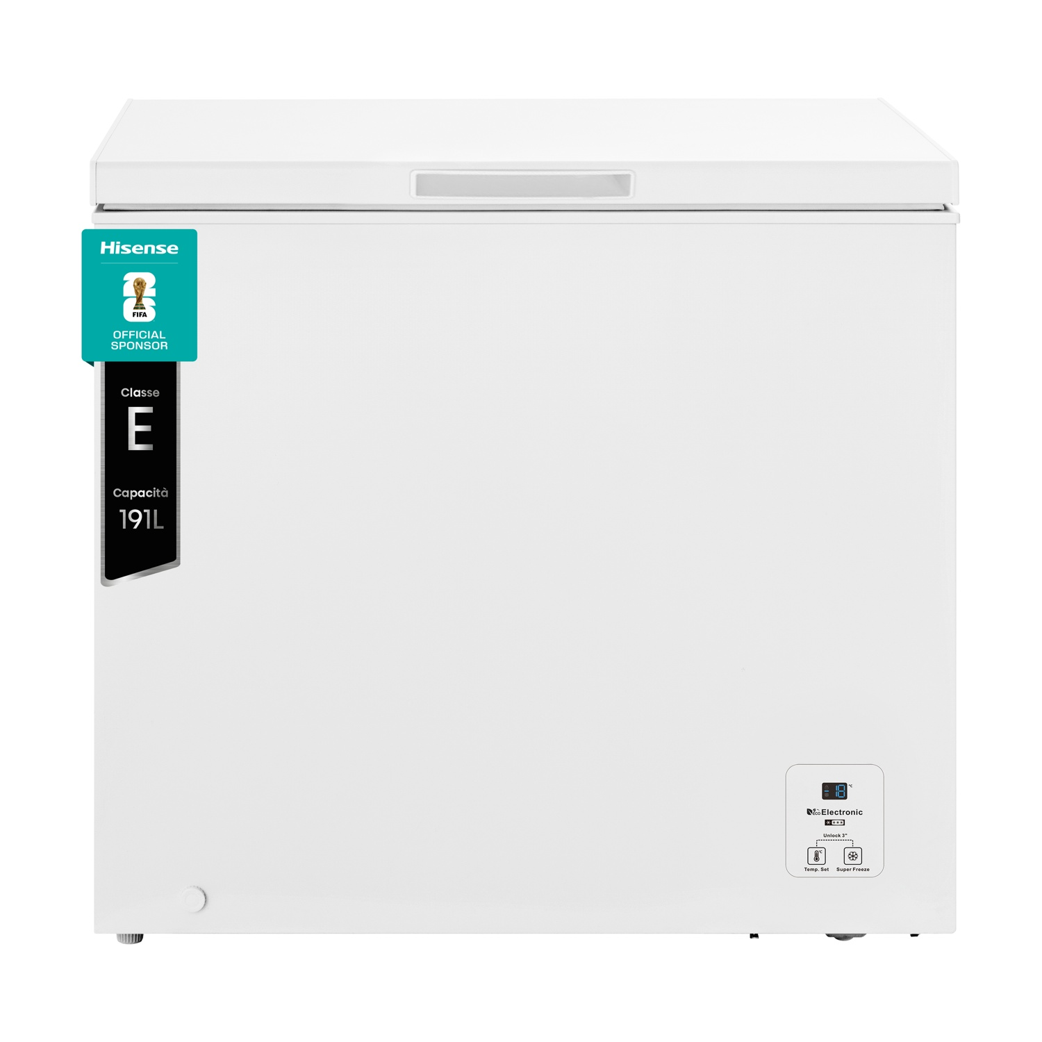 Hisense Fc321D4Awle Congelatore pozzo, dimensioni: L 96,3 cm, A 84,7 P 63 Rumorosità 40 dB(A), Bianco, Classe E