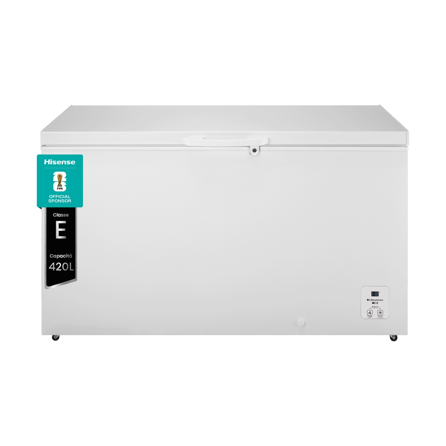 Hisense Ft546D4Awlye Congelatore pozzo, dimensioni: L 144,8 cm, A 85,5 P 72,1 Rumorosità 40 dB(A), Bianco, Classe E