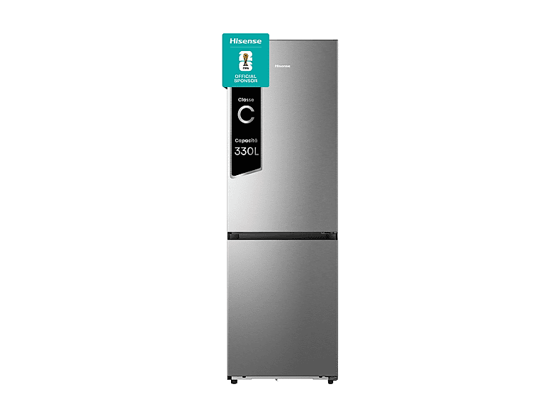 FRIGORIFERO COMBINATO HISENSE RB3K330SAIC, Capacità netta totale 330 l, Rumorosità: 35 dB(A), LAN wireless, 4 ripiani, Dimensioni: L 59,5 cm A 185,6 P 60 cm, Acciaio Inox, Classe C