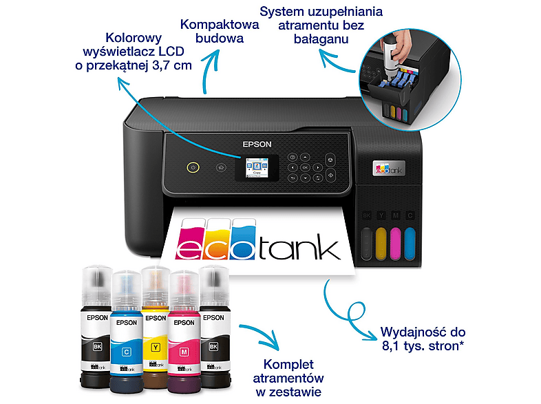 Urządzenie wielofunkcyjne Epson EcoTank* L3280 (C11CJ66426) – zdjęcie 2