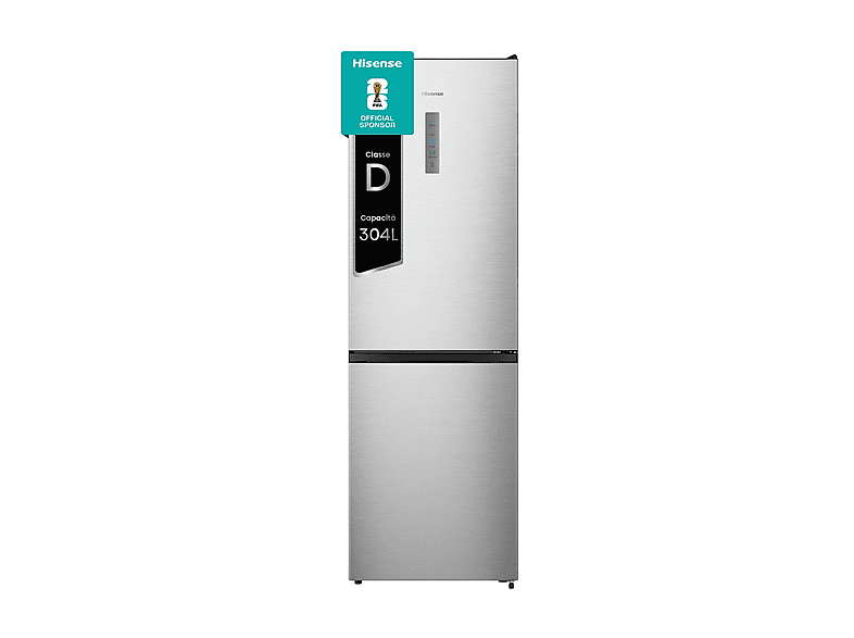 FRIGORIFERO COMBINATO HISENSE RB390N4CCD1, Capacità netta totale 304 l, Rumorosità: 36 dB(A), 4 ripiani, Dimensioni: L 59,5 cm A 186 P 59 cm, Inox, Classe D