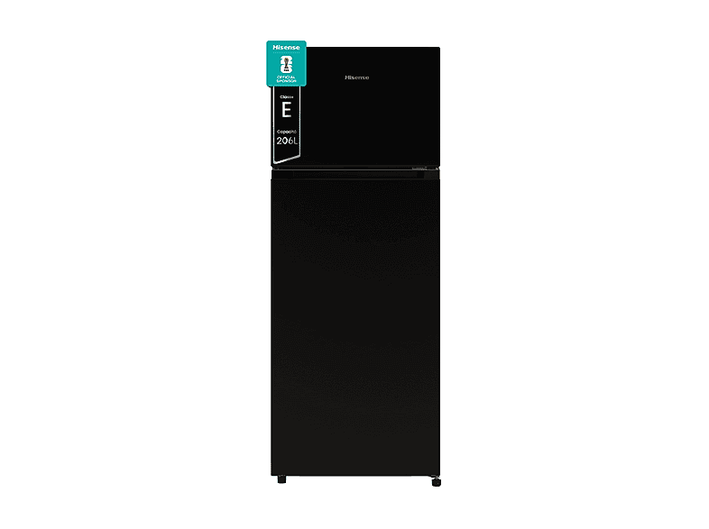 FRIGORIFERO DOPPIA PORTA HISENSE RT267D4ABE, dimensioni 55 cm x 143.6 54.2 cm, capacità netta totale 206 litri, nero, classe E