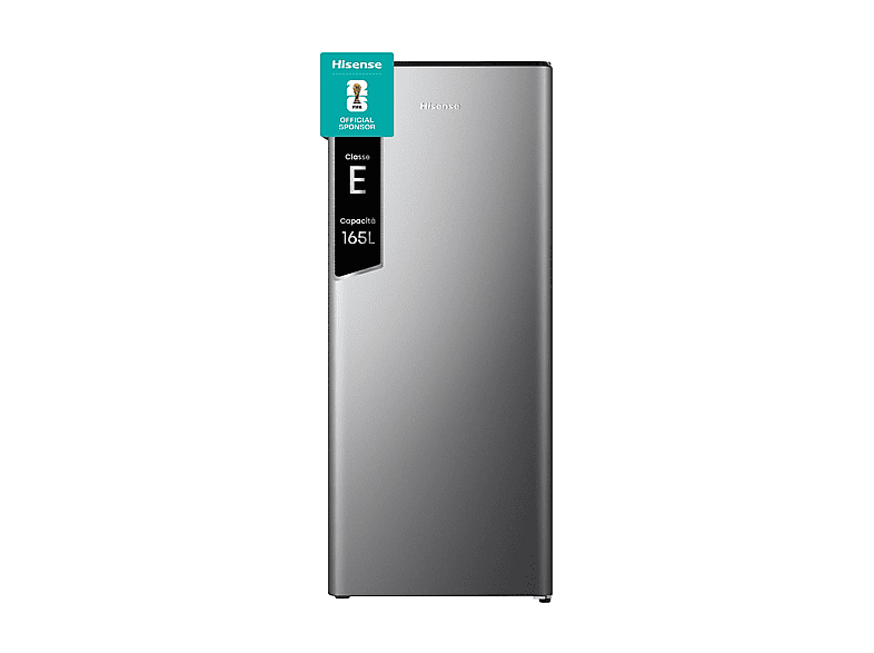 FRIGORIFERO MONOPORTA HISENSE RR220D4BDE, Capacità netta totale 165 l, Rumorosità: 37 dB(A), Dimensioni: L 51,5 cm A 126,5 P 51,4 cm, Silver, Classe E