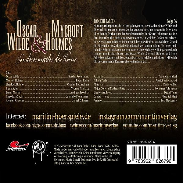 Oscar Wilde & Mycroft Holmes: Sonderermittler der Krone Hörspielcover.