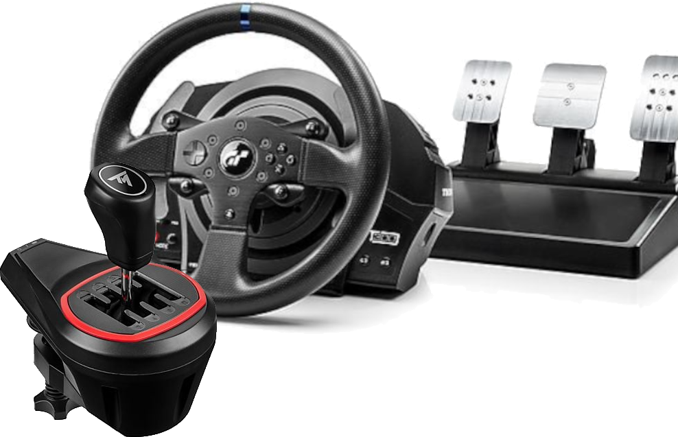 Thrustmaster Hardbundel - Thrustmaster T300 Rs Gt + Th8s Shifter Add-on (pc/ps5/ps4/ps3) Zwart Racestuur Schakelbak afbeelding