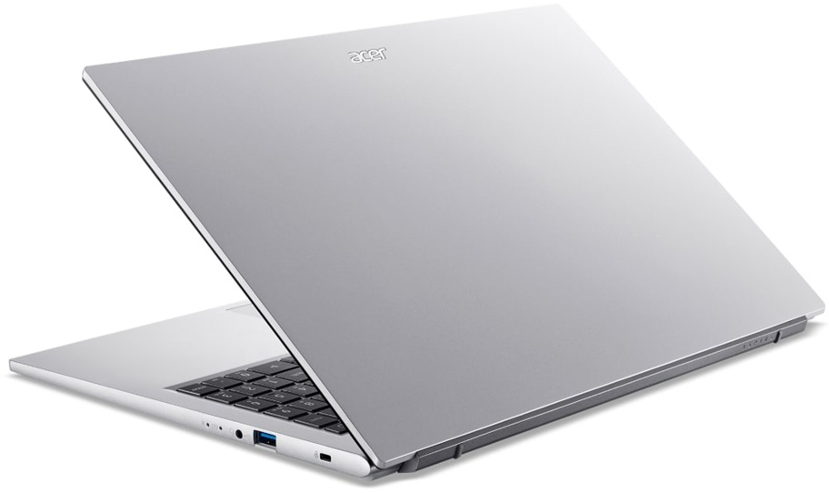 Egy zárt ezüst laptop Acer logóval a fedélen.