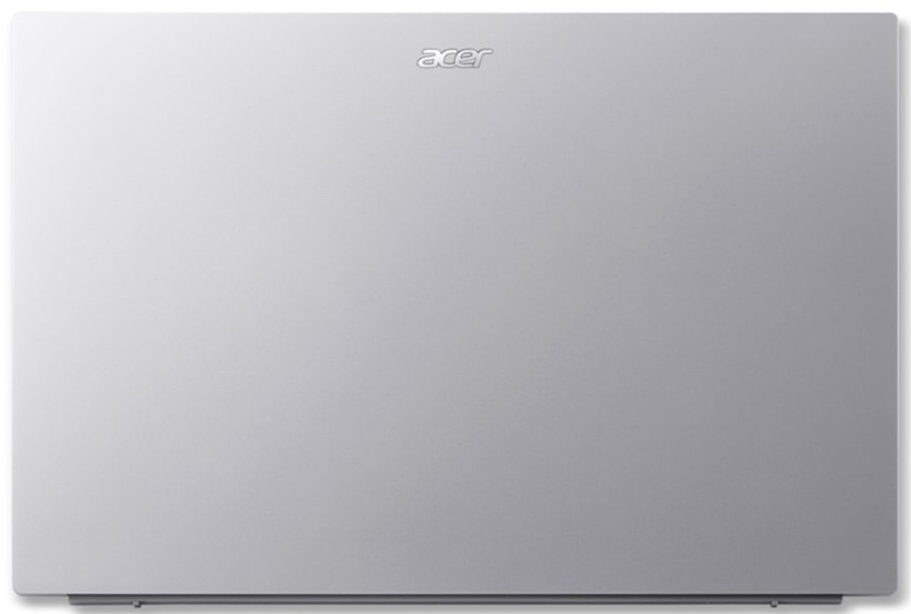 Zárt ezüst laptop felül Acer logóval.