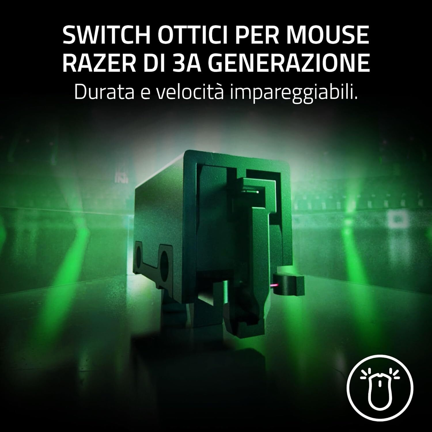 Switch ottico Razer 3a gen. Durata e velocità impareggiabili.