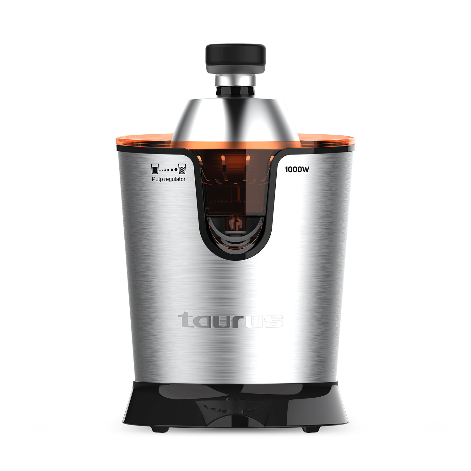 Taurus – Exprimidor Eléctrico de Brazo Easy Press 1000 Legend, 1000W, Vertido Continuo Antigoteo, Cono Todos los Cítricos, Filtro Pulpa Ajustable, Depósito 650ml, Sin BPA, Antideslizante, Lavavajillas