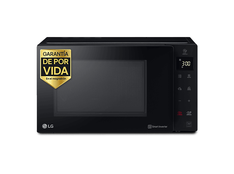 Microondas con grill - LG MH6336GIB, 900W, 5 niveles, Descongelación, 23 l, Negro