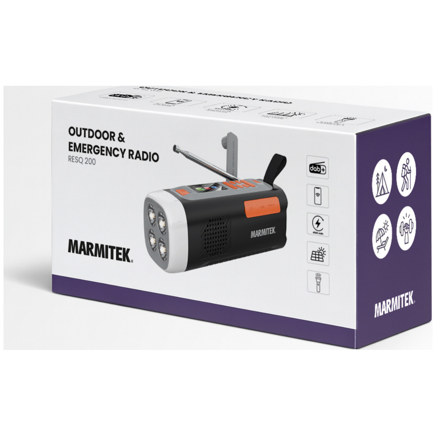 Marmitek Outdoor & Noodradio RESQ 200 met zaklamp en DAB+.