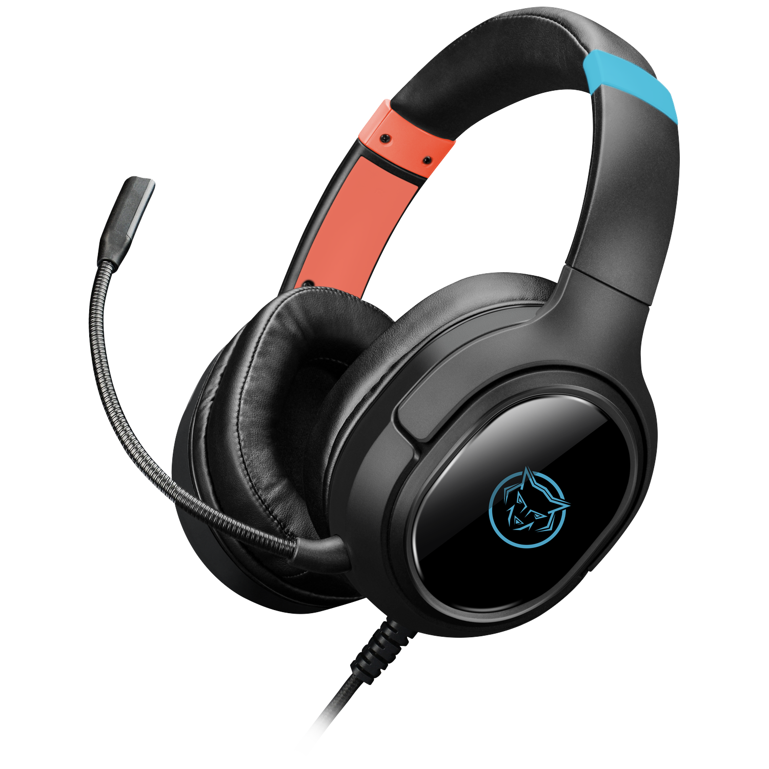 Qware Switch 2 Headset Hoofdtelefoon Zwart Rood En Blauw