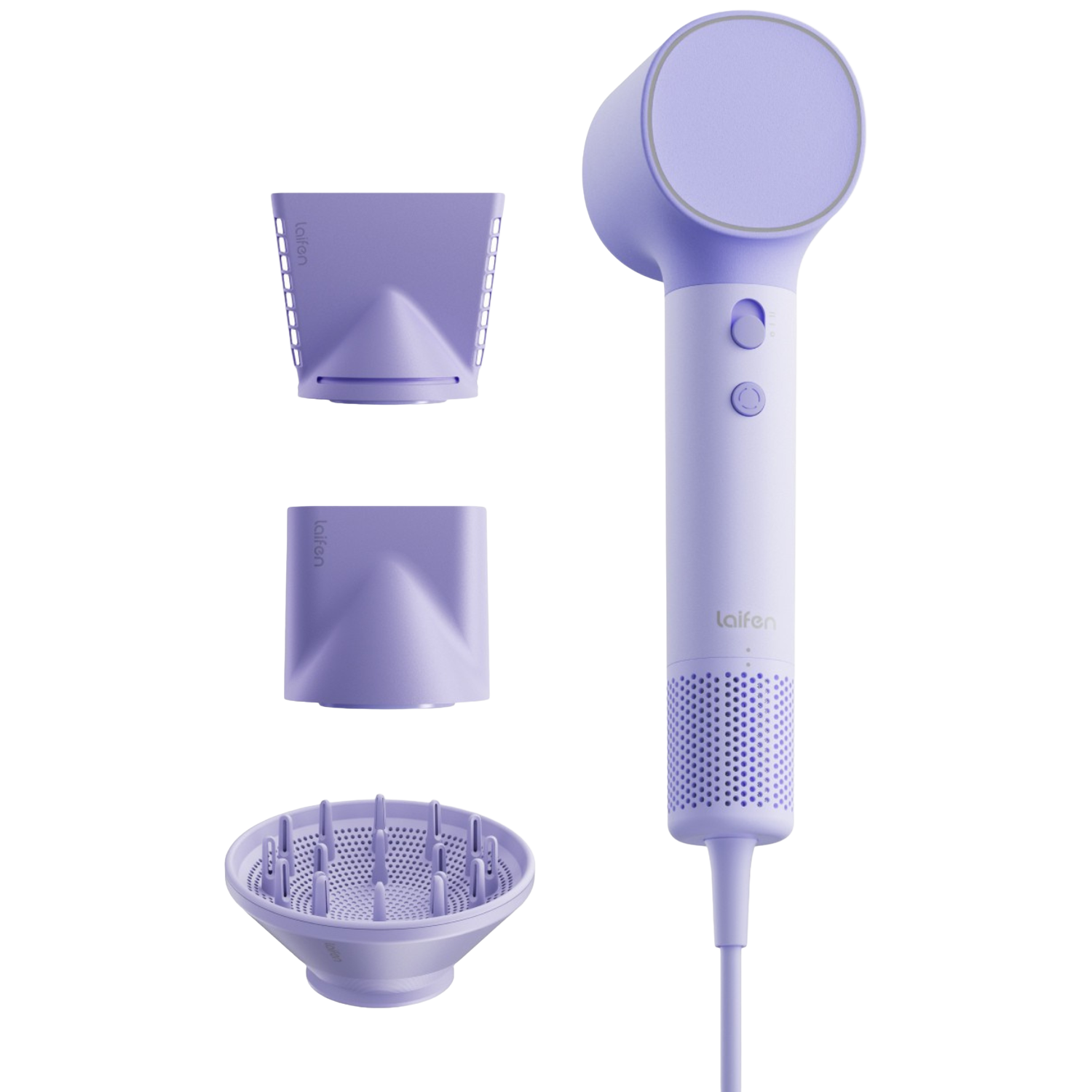 Laifen Neo Föhn - Haardroger Met IONische Technologie 3 Warmtestanden Opzetstukken Purple
