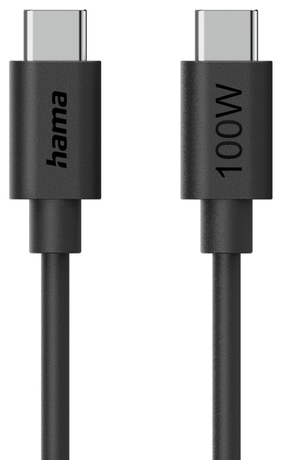HAMA Adatkábel USB 2.0, Type-C, 100 W, 1.2 méter, fekete (86448)