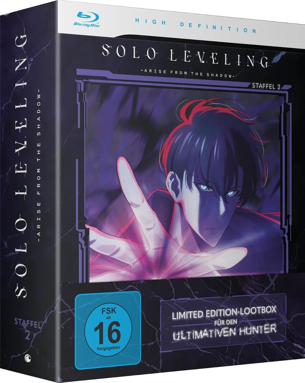 Limitierte Edition Lootbox für Solo Leveling Staffel 2 mit Anime-Charakter.